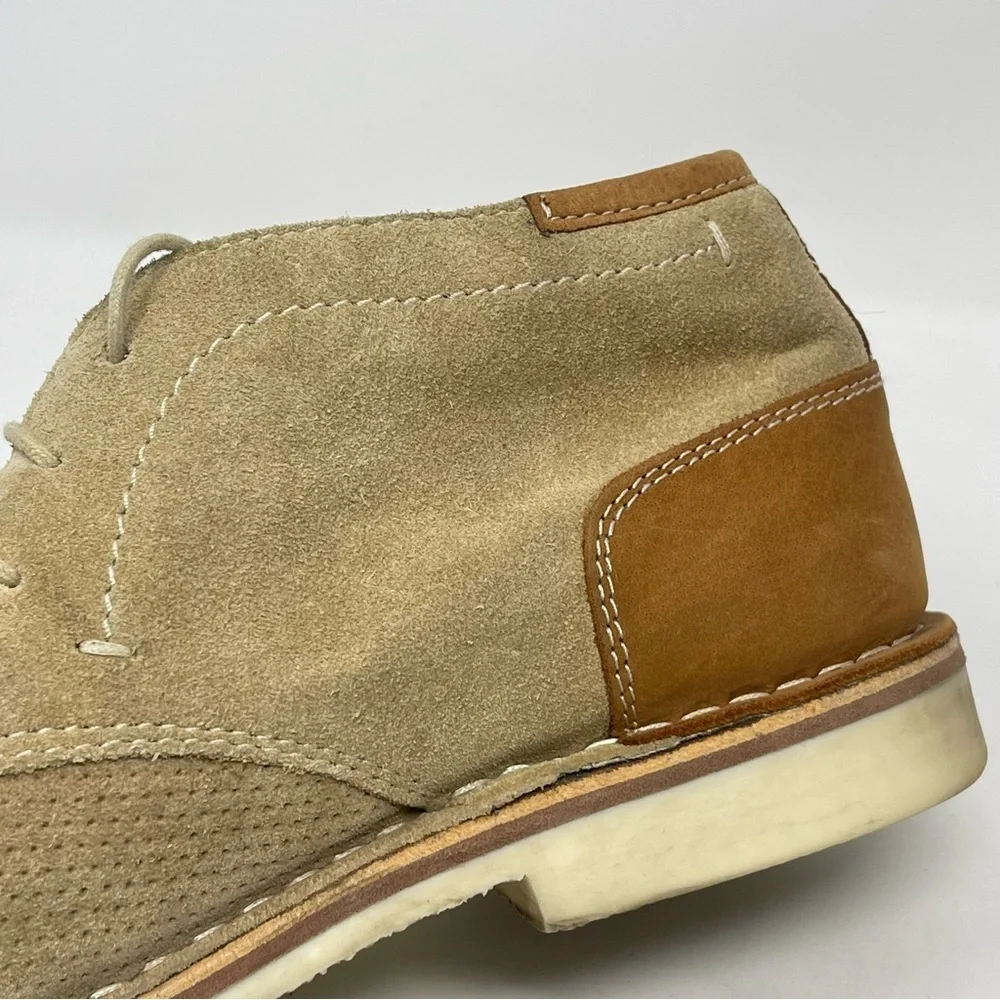 Steve Madden Hendric Chukka Boots Mens 8.5 Tan Brown Suede Perforated Lace Up